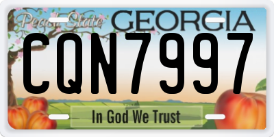 GA license plate CQN7997