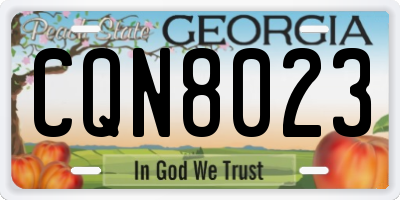 GA license plate CQN8023