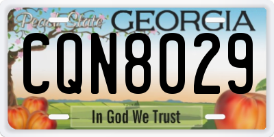 GA license plate CQN8029
