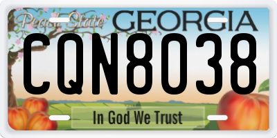GA license plate CQN8038