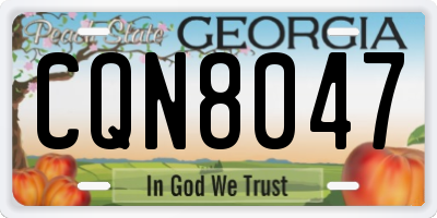 GA license plate CQN8047