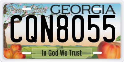 GA license plate CQN8055