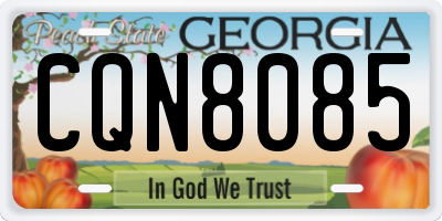 GA license plate CQN8085