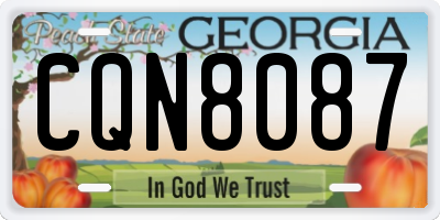 GA license plate CQN8087