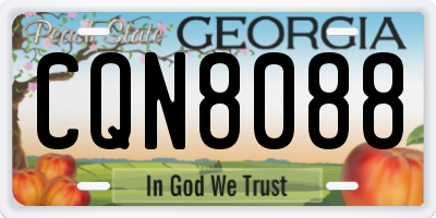 GA license plate CQN8088