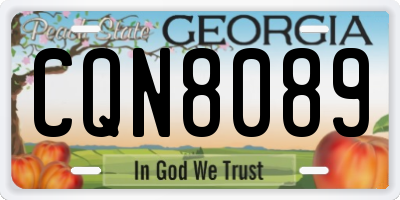 GA license plate CQN8089