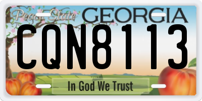 GA license plate CQN8113