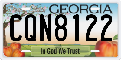 GA license plate CQN8122