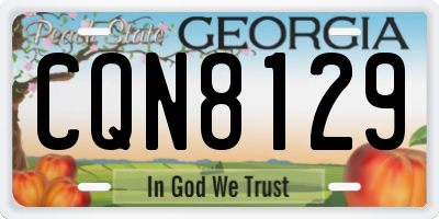 GA license plate CQN8129