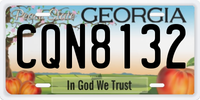 GA license plate CQN8132