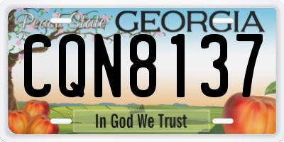 GA license plate CQN8137
