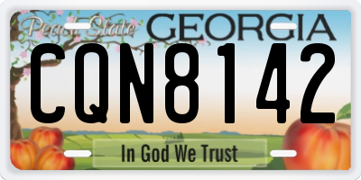 GA license plate CQN8142