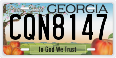 GA license plate CQN8147