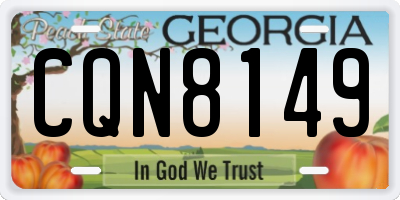 GA license plate CQN8149