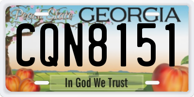 GA license plate CQN8151