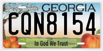 GA license plate CQN8154