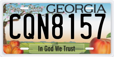 GA license plate CQN8157