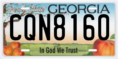 GA license plate CQN8160