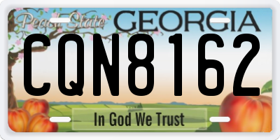 GA license plate CQN8162