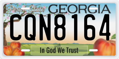 GA license plate CQN8164