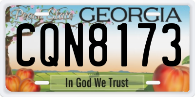 GA license plate CQN8173