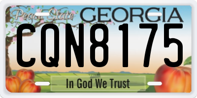 GA license plate CQN8175