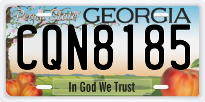 GA license plate CQN8185