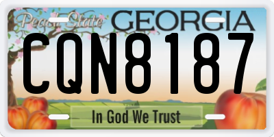 GA license plate CQN8187