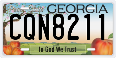 GA license plate CQN8211