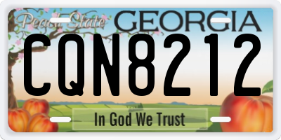 GA license plate CQN8212
