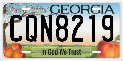 GA license plate CQN8219