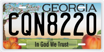 GA license plate CQN8220