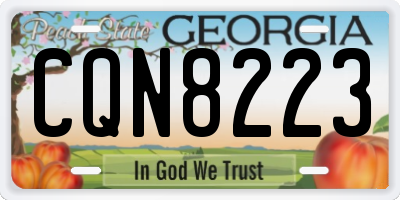GA license plate CQN8223