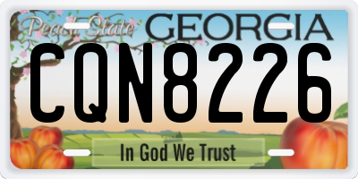 GA license plate CQN8226