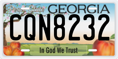 GA license plate CQN8232