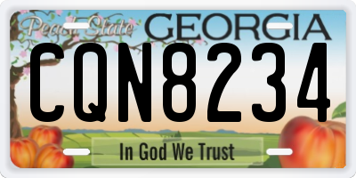 GA license plate CQN8234