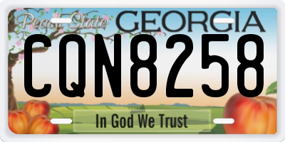 GA license plate CQN8258