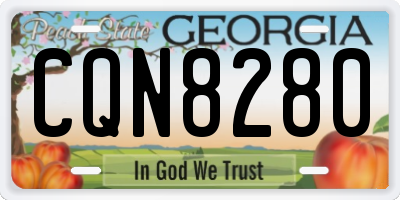 GA license plate CQN8280