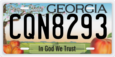 GA license plate CQN8293