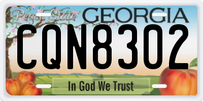 GA license plate CQN8302