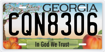 GA license plate CQN8306