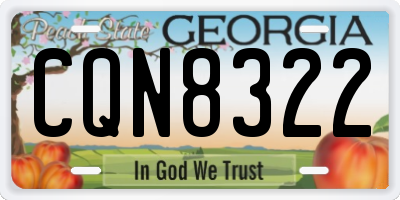 GA license plate CQN8322