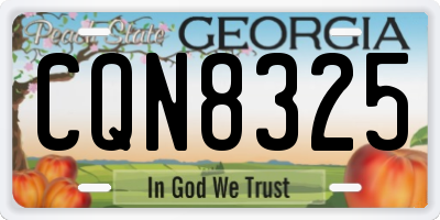 GA license plate CQN8325