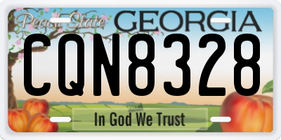 GA license plate CQN8328