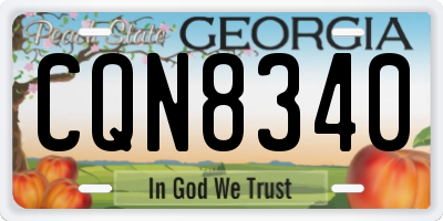 GA license plate CQN8340