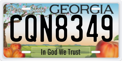 GA license plate CQN8349