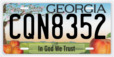 GA license plate CQN8352