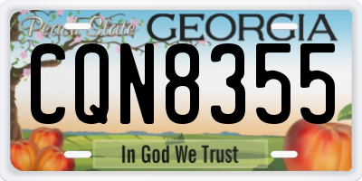 GA license plate CQN8355