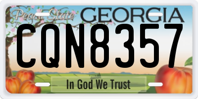 GA license plate CQN8357