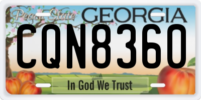 GA license plate CQN8360
